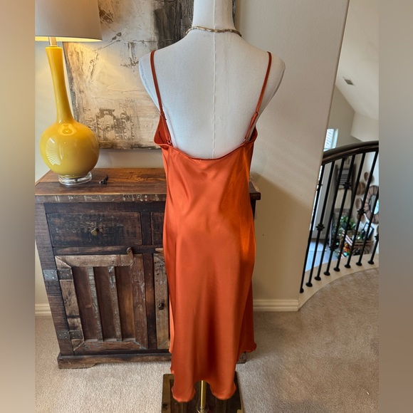 Bebe Satin Cowl Neck Slip Midi Dress - size M - Picture 6 of 7